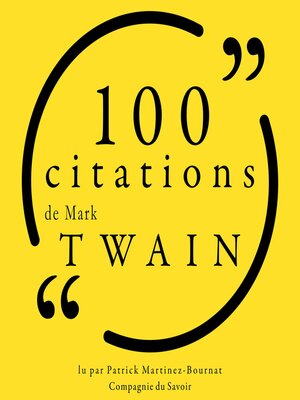 cover image of 100 citations de Mark Twain